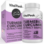 Turmeric Curcumin 500mg Extract with Black Pepper & 95% Curcuminoids | Herbal Turmeric Curcumin Supplement by Vital Peak