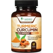 Turmeric Curcumin with BioPerine 95% Standardized Curcuminoids 1950mg - Black Pepper Extract for Max Absorption, Nature's Joint Support Supplement, Herbal Turmeric Pills, Vegan Non-GMO - 60 Capsules