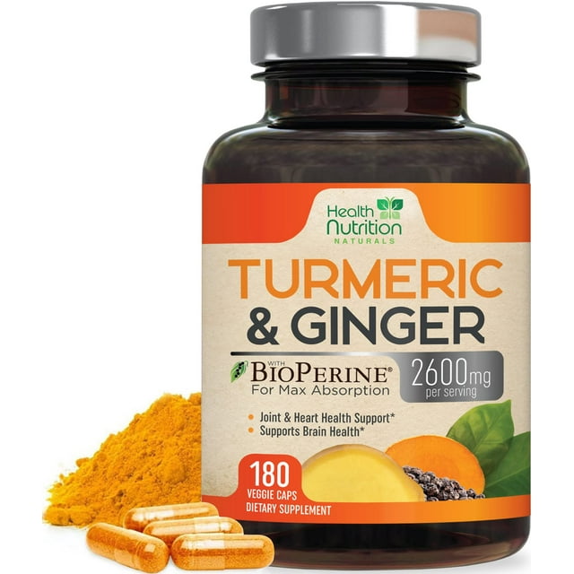 Turmeric Curcumin with BioPerine 95 Standardized Curcuminoids 2600mg