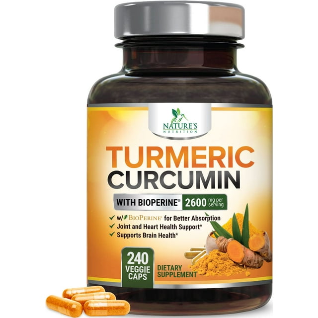 Turmeric Curcumin with BioPerine 95 Standardized Curcuminoids 2600mg