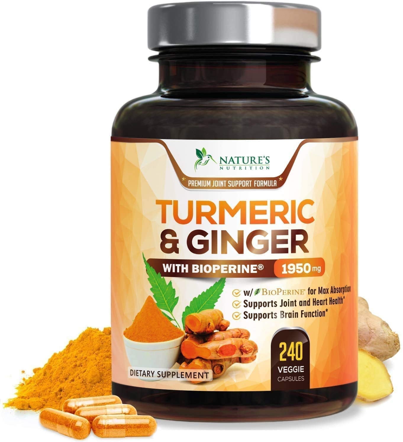 Turmeric Curcumin with BioPerine & Ginger 95 Standardized Curcuminoids
