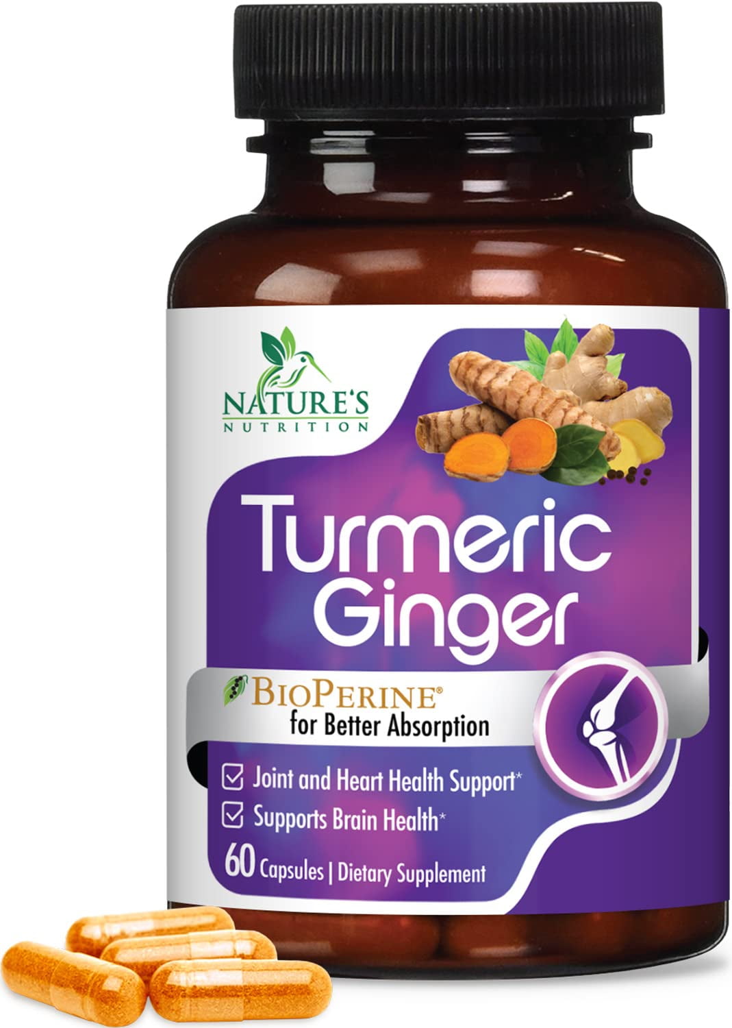 Turmeric Curcumin with BioPerine & Ginger 95 Standardized Curcuminoids