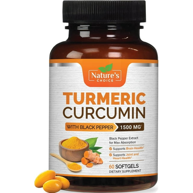 Turmeric Curcumin 1500mg with Black Pepper Extract Extra Strength Capsules for Joint Support