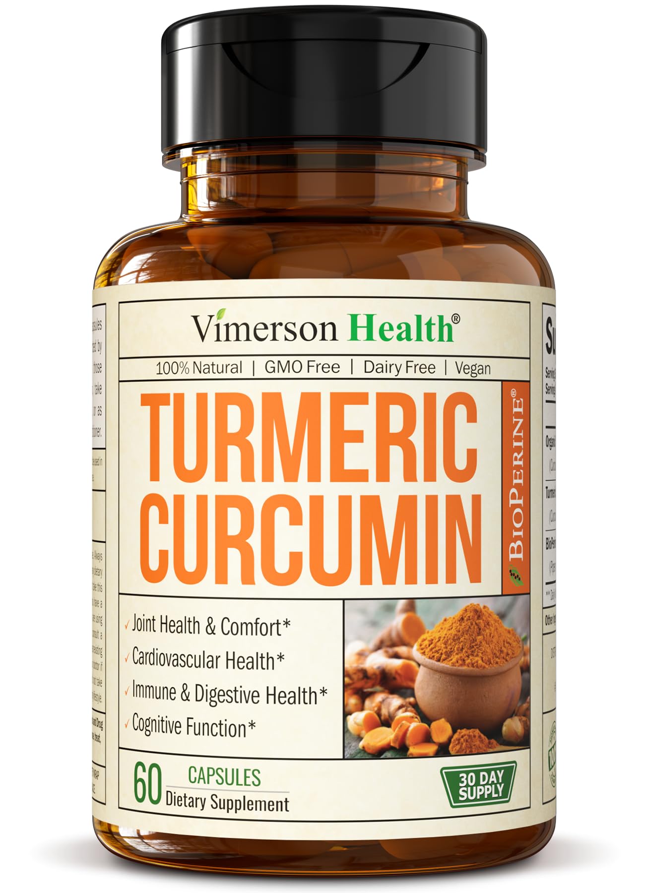 Turmeric Curcumin & Black Pepper Extract. High Absorption Joint Support Supplement with