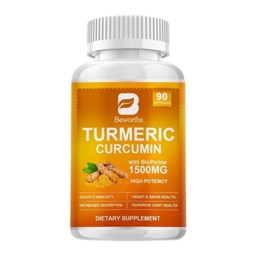 Turmeric Curcumin Capsules,1500mg with Black Pepper High Absorption,Joint Support Herbal Supplement