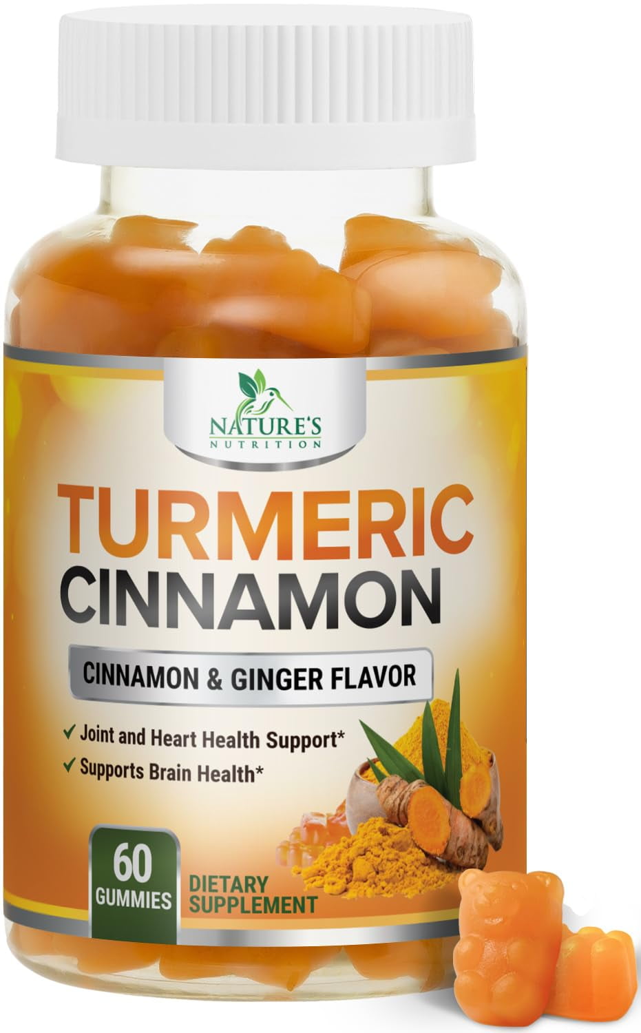 Turmeric Curcumin with Cinnamon & Ginger Gummies 95 Curcuminoids Black