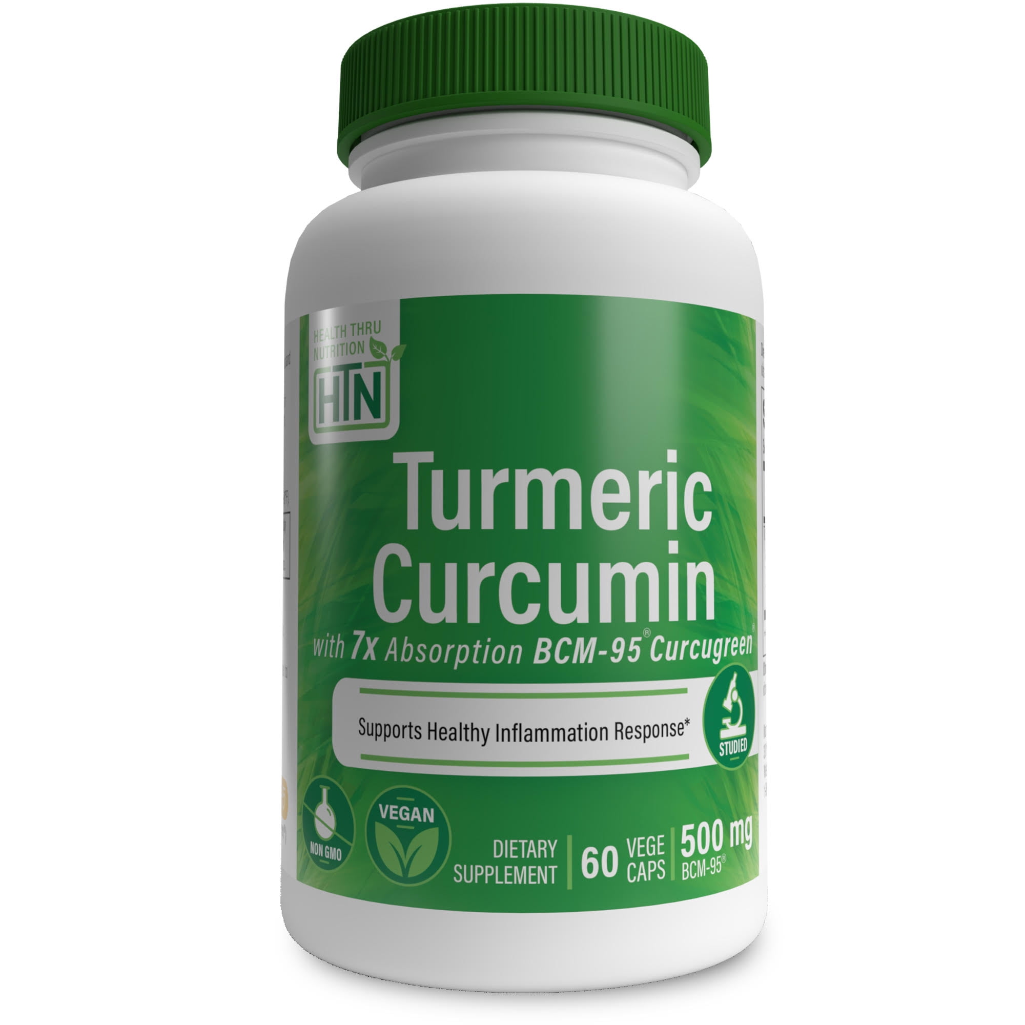 Turmeric Curcumin Complex Vegan as BCM-95® Curcugreen® 500mg 60 Vegecaps by Health Thru Nutrition