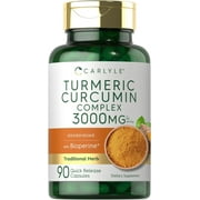 Turmeric Curcumin Complex with Bioperine | 3000mg | 90 Capsules for Men and Women | by Carlyle