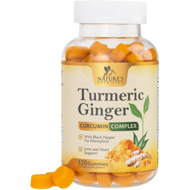 Turmeric Curcumin & Ginger Gummies 95 Curcuminoids with Black Pepper