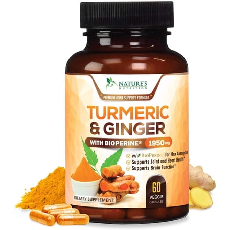 Turmeric Curcumin Highest Potency 95% 1950mg with BioPerine Black Pepper Extract 60 caps