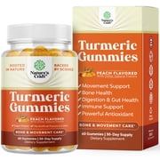 Natures Craft Turmeric Curcumin with Black Pepper Immune Support Supplement, Peach, 60 Gummies