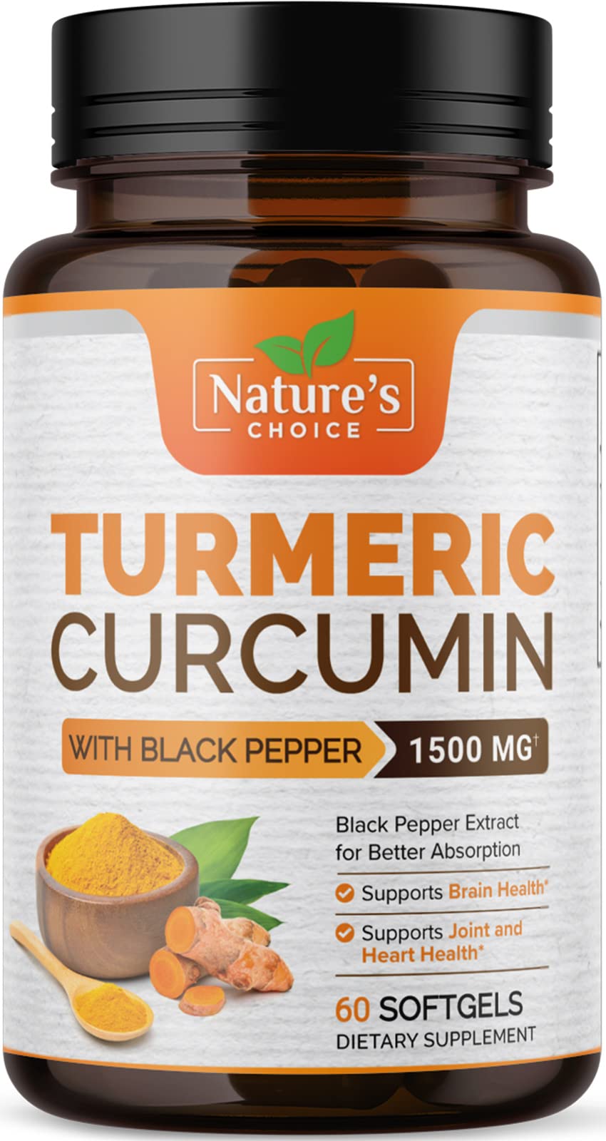 Turmeric Curcumin Liquid Softgels 1500mg, Best Absorption Curcuminoids