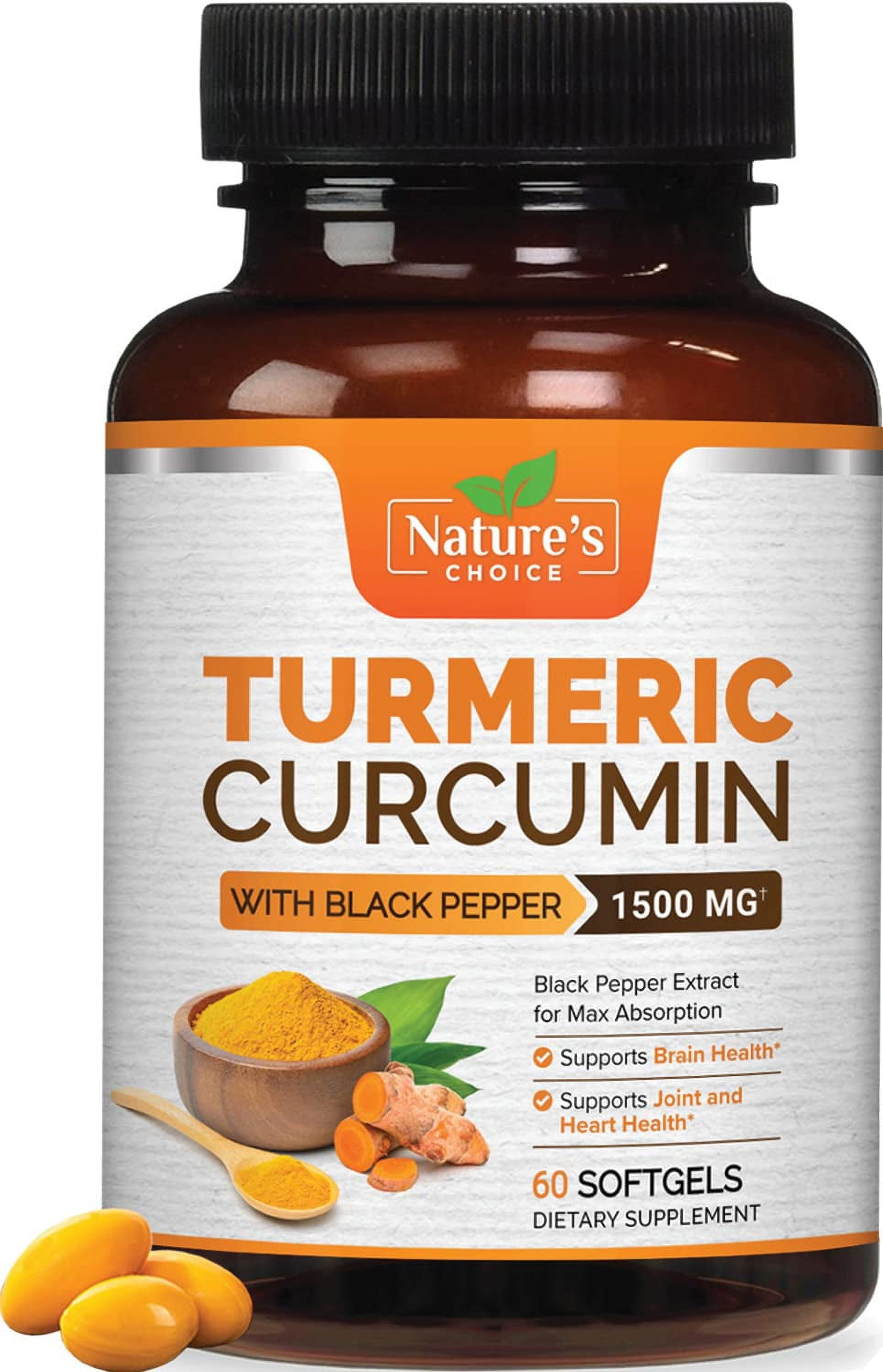 Turmeric Curcumin Liquid Softgels 1500mg, Best Absorption Curcuminoids