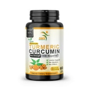 Turmeric Curcumin Pills with BioPerine Black Pepper 95% Curcuminoids 1,000 mg - Tumeric Extract Supplement - 60 Capsules