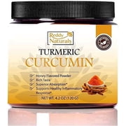 Reddy Naturals Turmeric Curcumin Powder with Black Pepper Piperine – 95% Curcuminoids – Honey Flavored Daily Wellness Drink Mix Supplement – Gluten-Free Non-GMO – 120g (4.2 oz)