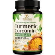 Turmeric Curcumin Supplement 2350mg - 95% Curcuminoids with Organic Turmeric & Ginger, BioPerine Black Pepper for Best Absorption, Natures Vegan Joint Support, Non-GMO, Bottled in USA - 120 Capsules