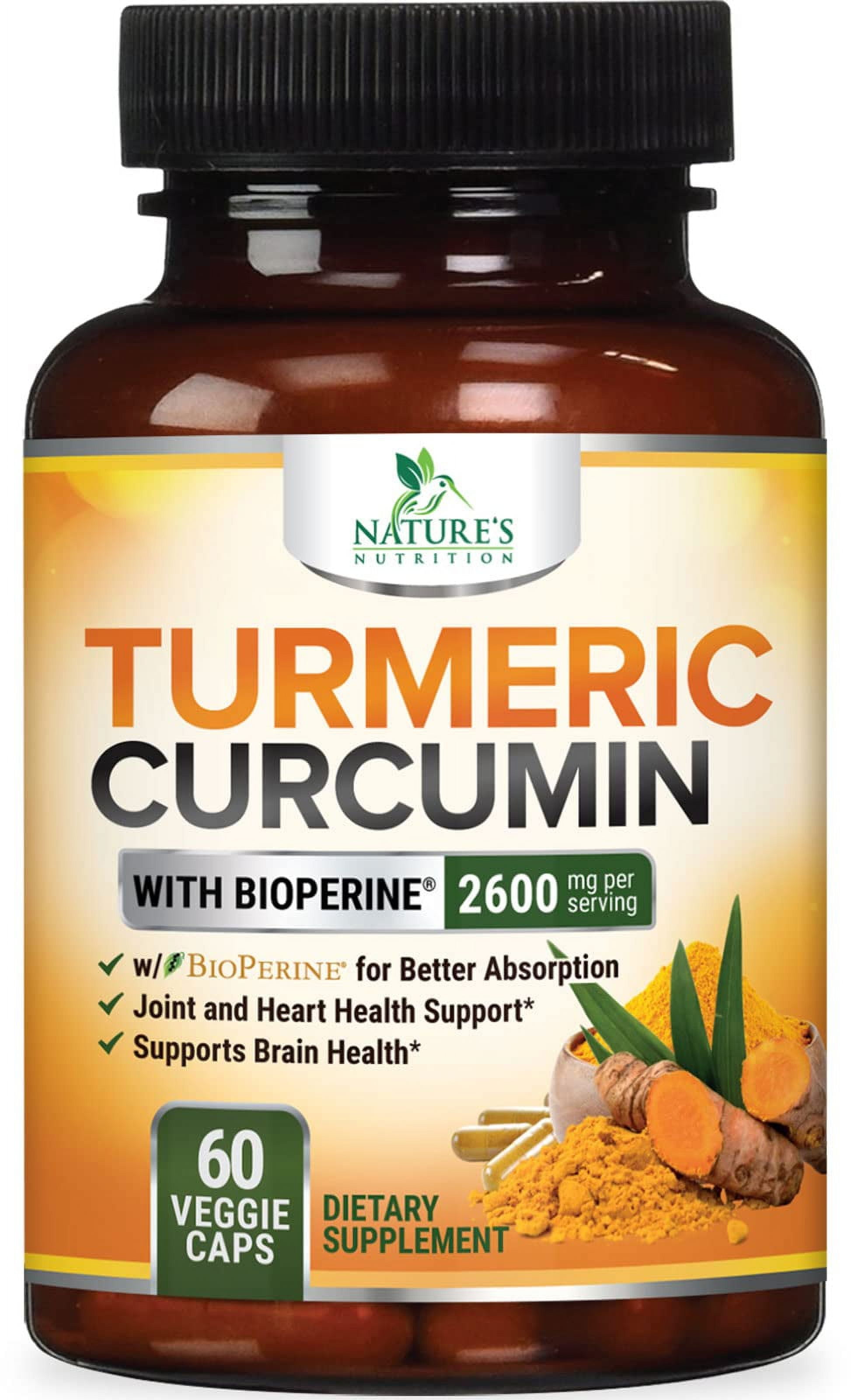 Turmeric Curcumin Supplement with BioPerine 95 Curcuminoids 2600mg