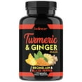 thumbnail image 1 of Turmeric Curcumin Supplement, with Organic Turmeric & Omega-3, 95% Curcuminoids, Biomelain & Black Pepper for Best Absorption, Nature's Vegan Joint Support, 120 Capsules, 1 of 7