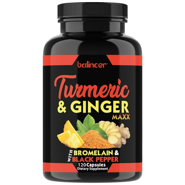 Turmeric Curcumin Supplement, with Organic Turmeric & Omega-3, 95% Curcuminoids, Biomelain & Black Pepper for Best Absorption, Nature's Vegan Joint Support, 120 Capsules