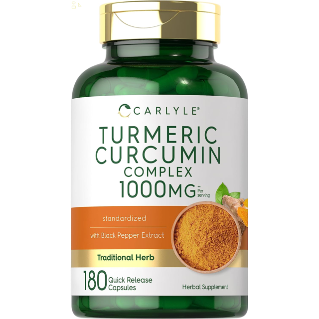 Turmeric Curcumin with Black Pepper 1000Mg 180 Capsules Turmeric