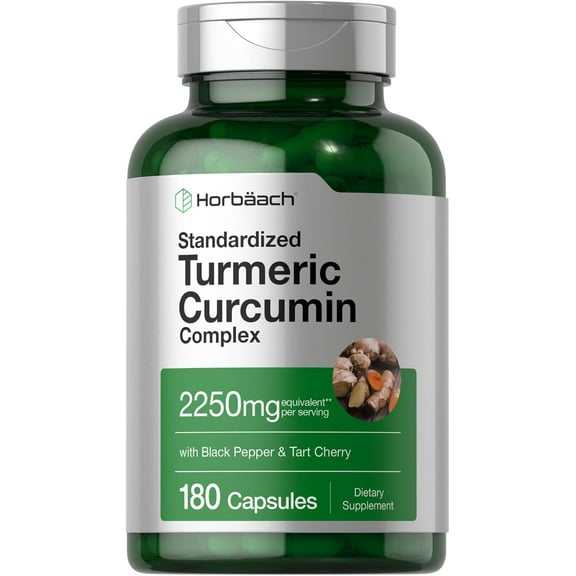 Turmeric Curcumin with Black Pepper 2250mg | 180 Capsules | with Bioperine & Tart Cherry | By Horbaach