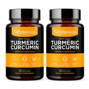 Turmeric Curcumin Supplement with Black Pepper Extract - 2 Pack - 4200 mg Whole Curcuma Root Equivalent Per 3 Capsules Serving - Tumeric Pills by PhiNaturals