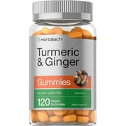 Turmeric Curcumin with Ginger | 120 Vegan Gummies | Peach Flavor | by Horbaach