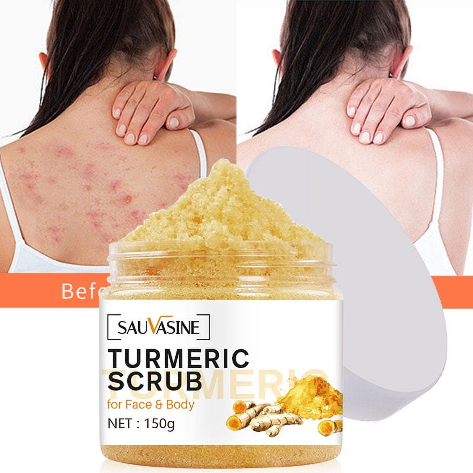 Turmeric Face Body Scrub Light Dark Spot,Brightening Moisturizing Pores