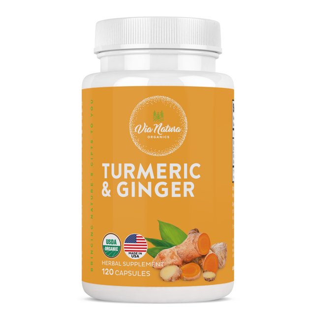Turmeric & Ginger Capsules 1000mg Organic Herbal Supplement Anti