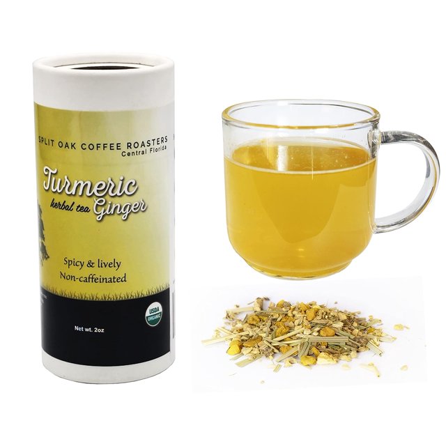 Organic Ginger Turmeric Herbal Tea Organic, Loose Leaf Tea, Turmeric Tea Best Choice for Golden