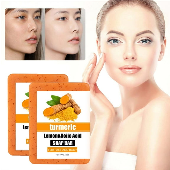 Turmeric Handmade Soap, Natural Turmeric Soap Bar for Face & Body,Ginger Essential Oil Bath Soap, Bath & Body Cleansing Soap Bar, Refreshing and Oil Control, Gently Cleansing, Improve Skin
