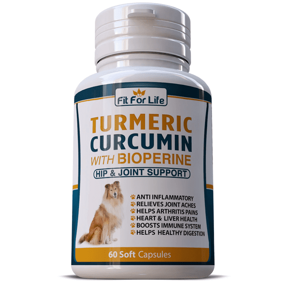 Turmeric Hip and Joint Supplement for Dogs 60 Soft Capsules - Mobility Support & Pain Relief