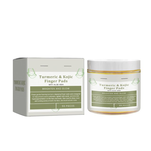 Turmeric Kojic Acid Cleansing Pads 55 Count Exfoliating Turmeric Face