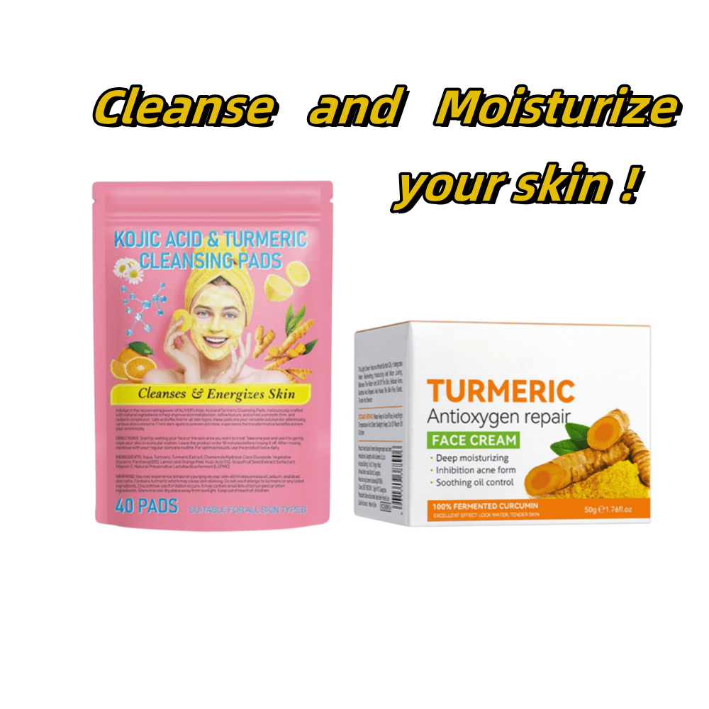 Turmeric Kojic Acid Pads, Turmeric Cleansing Pads for Face, Turmeric