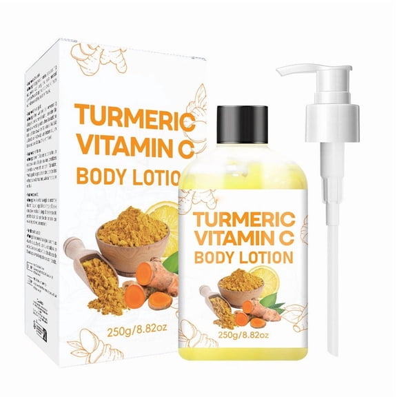 Turmeric Lotion for Spots, Anti-Aging Face & Body Cream with Natural Turmeric, Deep Moisturizing, Hydrating Body Moisturizer Cream, Cleanse Skin, Clear Scars, Sun Damage, & Discoloration, 8.82oz