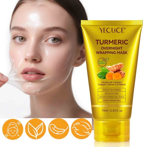 Turmeric Night Wrapping Mask With Vitamin C & Retinol, Nourishes Skin, Provides A Luminous Glow, for All Skin Type, 2.53 fl. oz