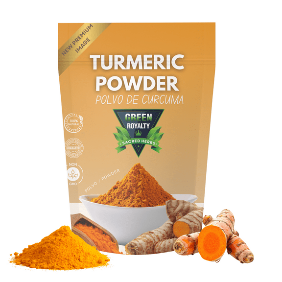 Green Royalty Turmeric Powder 8oz  Ground Curcuma| Non-GMO, 100% Natural, Unisex Supplement