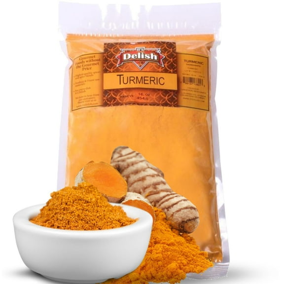 Turmeric Powder with Curcumin by Its Delish, 2 Lbs Bulk Bag Ground Tumeric Root Spice Seasoning for Cooking, and Latte Drink Mix All Natural Spices, Dried Raw Curcuma, Gluten Free, Vegan, Kosher