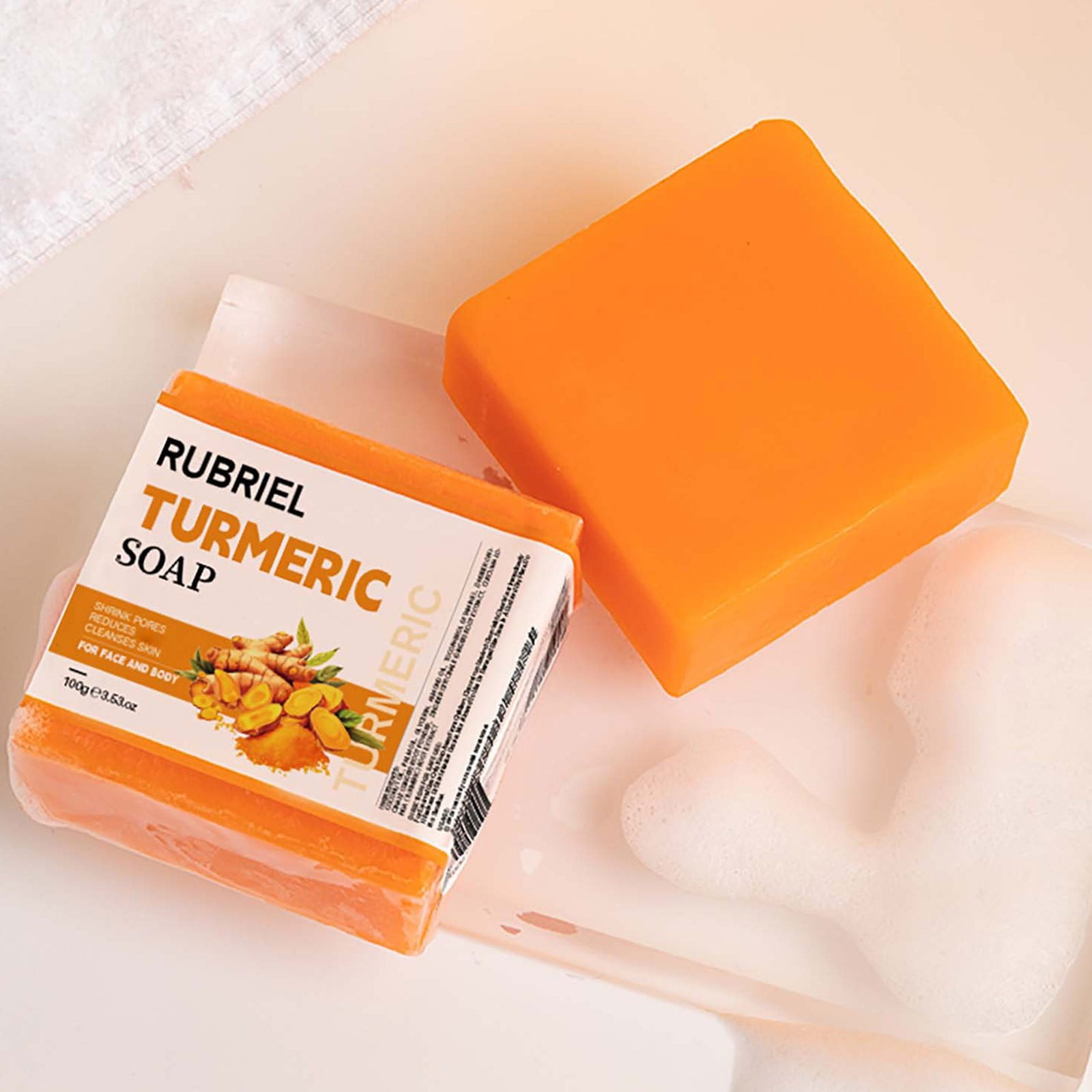 Turmeric Soap Bar for Face and Body, Lemon Turmeric Kojic Acid Soap