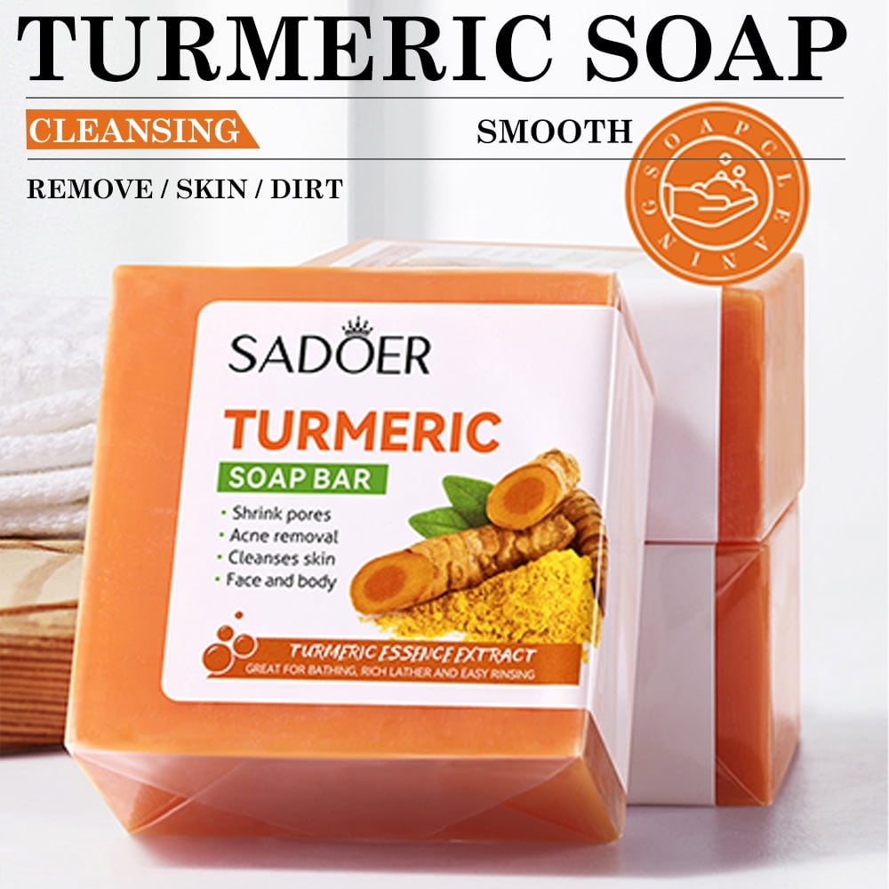 Turmeric Soap Bar for Face & Body Natural Turmeric Skin Soap Wash for