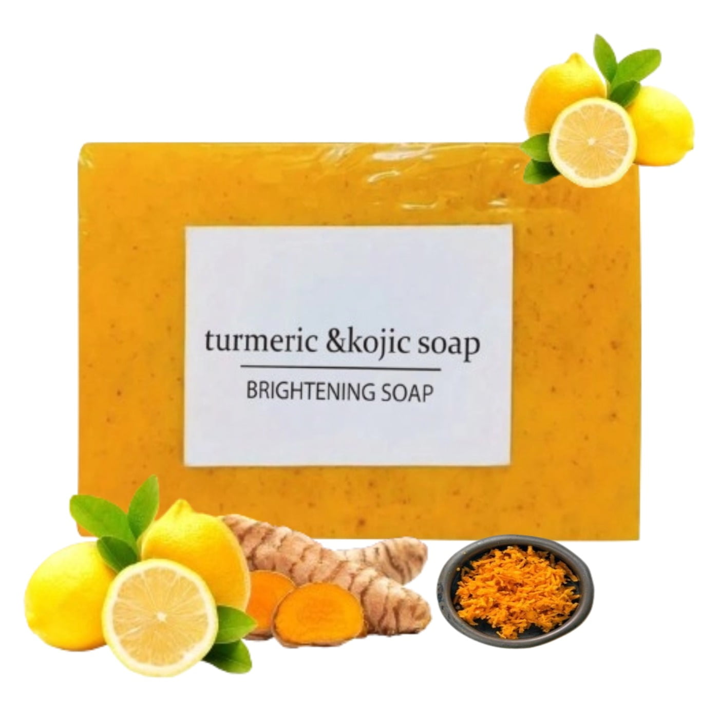 Turmeric Soap Bar, Organic Tumeric Soap for Face and Body, Lemon