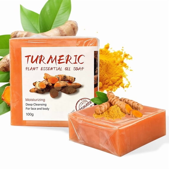 Upgraded 2026 Turmeric Soap Body Bar Supports Fresh-Looking For All Types 100g
