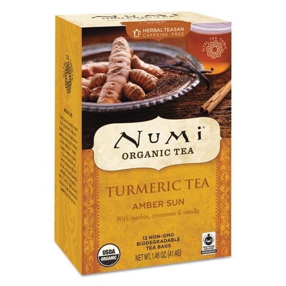 "Turmeric Tea, Amber Sun, 1.46 Oz Bag, 12/box | Bundle of 2 Boxes"
