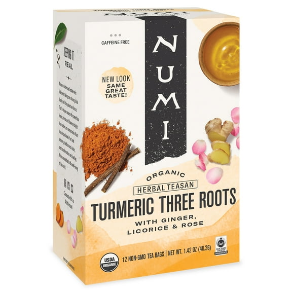 "Turmeric Tea, Three Roots, 1.42 Oz Bag, 12/box | Bundle of 5 Boxes"