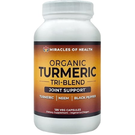 Turmeric Tri-Blend – Daily Health Boost, Immune Defense and Joint Support | All-Natural Herbal Supplement| 120 Veg Capsules with Organic Neem, Black Pepper and Turmeric