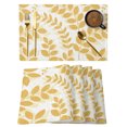 thumbnail image 1 of Turmeric Yellow Leaves Placemats Set of 4 Summer Farmhouse Botanical Boho Branch Place Mats Indoor Wipeable Table Mats Washable Cloth Dining Table Placemats for Kitchen Holiday Party Decor 13x19 Inch, 1 of 9