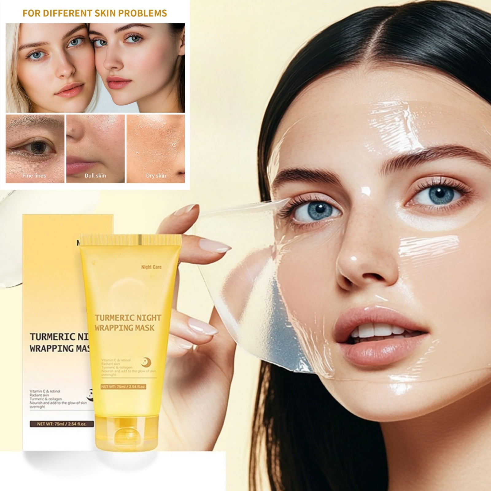 Turmeric night wrapping mask,Kojic Acid Turmeric Overnight Wrapping ...