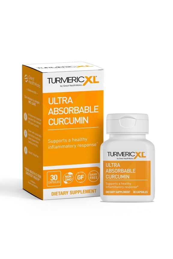 TurmericXL Joint Support & Supports Healthy Inflammatory Response - Delivers 45x More Curcumin - High Absorption - Gluten-Free  250mg, 30 Veggie Capsules