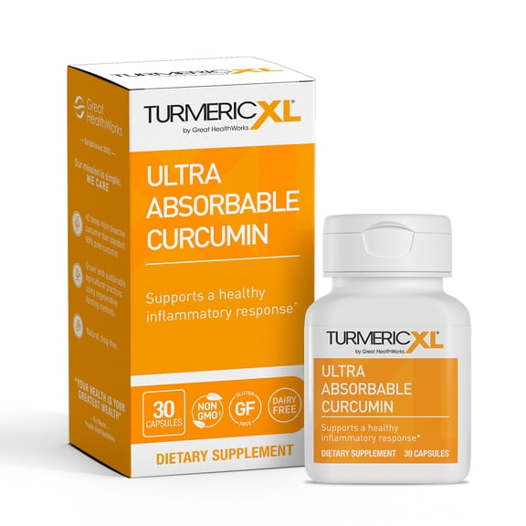 TurmericXL Joint Support & Supports Healthy Inflammatory Response - Delivers 45x More Curcumin - High Absorption - Gluten-Free – 250mg, 30 Veggie Capsules