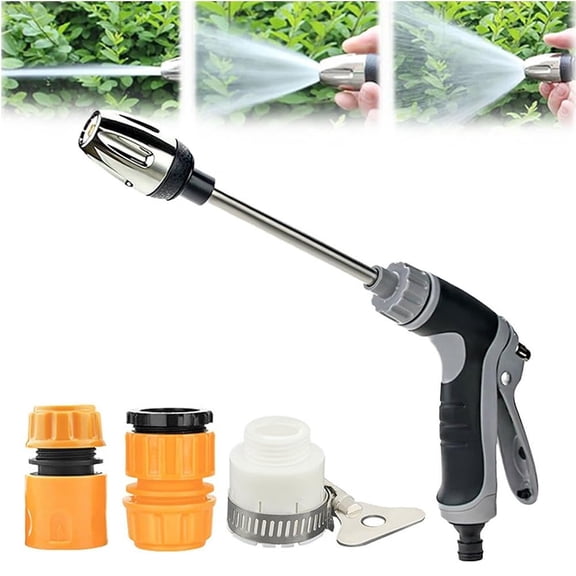 Turn Any Hose into a High Pressure Water Cleaning Jet, Adjustable High Pressure Hose with Three Spray Modes for Car Garden Yard Cleaning